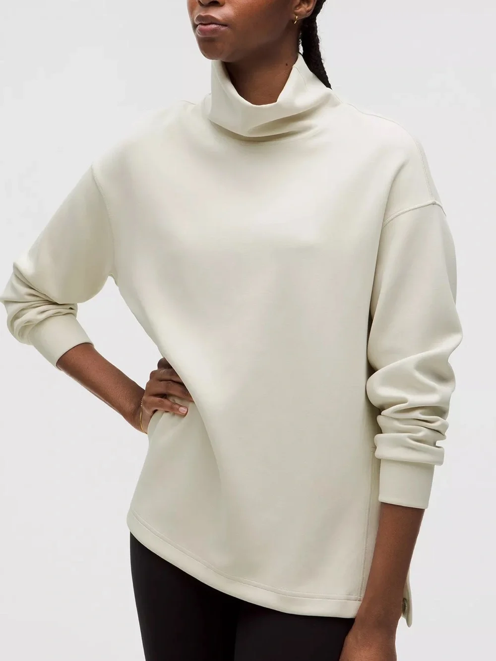 NWT Lululemon Softstreme Funnel-Neck Long Pullover in Bone Sz XL